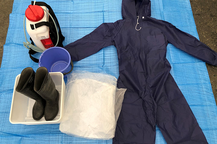 ATP検知器測定後のふき取り